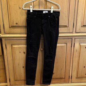 PAIGE Black Ripped Ultra Skinny Jeans